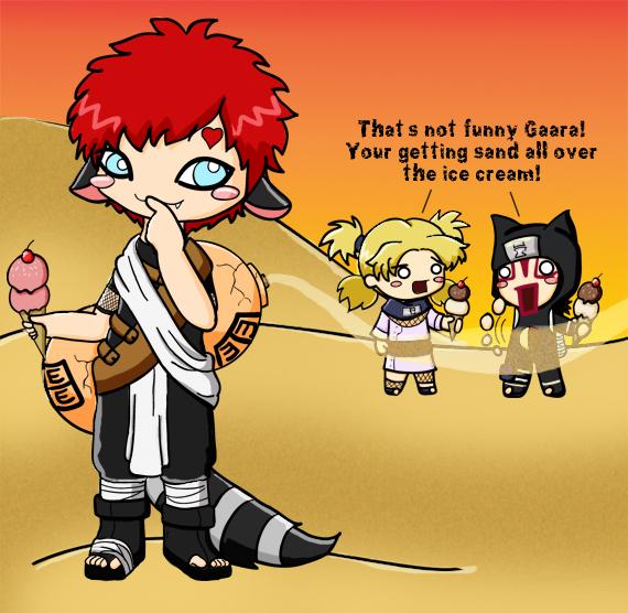 Chibi Gaara and sandy  ice-cream